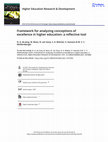 Research paper thumbnail of Framework for analyzing conceptions of excellence in higher education: a reflective tool