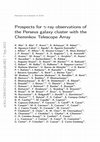 Research paper thumbnail of Prospects for $\gamma$-ray observations of the Perseus galaxy cluster with the Cherenkov Telescope Array
