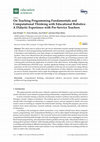 Research paper thumbnail of On Teaching Programming Fundamentals and Computational Thinking with Educational Robotics: A Didactic Experience with Pre-Service Teachers