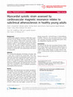 Research paper thumbnail of Myocardial systolic strain assessed by cardiovascular magnetic resonance relates to subclinical atherosclerosis in healthy young adults