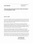 Research paper thumbnail of Guest Editorial. "The more intense the practice, the more intense the demons": A Few Hermeneutic Caveats