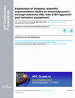 Research paper thumbnail of Exploration of students' scientific argumentation ability on thermodynamics through authentic PBL with STEM approach and formative assessment
