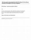 Research paper thumbnail of An Overview of Communication Ethics