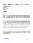 Research paper thumbnail of Static and Dynamic Stability and Spectral-Gap Architecture