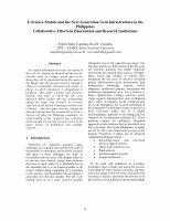 Research paper thumbnail of E-Science Models and the Next Generation Grid Infrastructure in the Philippines (Collaborative Efforts in Educational and Research Institutions)