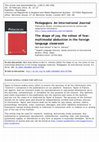 Research paper thumbnail of The shape of joy, the colour of fear: multimodal abduction in the foreign language classroom