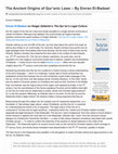 Research paper thumbnail of “The ancient origins of Qur’anic laws” Marginalia / LA Review of Books, June 23, 2015.