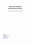 Research paper thumbnail of Solving and Designing Of Well-Defined Problems. A structural analysis of cognitive tasks using the Linkograph method.