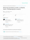 Research paper thumbnail of Molecular surveillance of HIV-1 in Madrid, Spain: a phylogeographic analysis