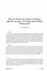 Research paper thumbnail of Pour une histoire des femmes à la Banque impériale ottomane : De l’empire pluriethnique à l’État-nation