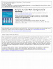Research paper thumbnail of European Journal of Work and Organizational Psychology How perpetrators and targets construe knowledge hiding in organizations
