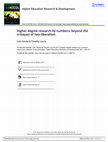 Research paper thumbnail of 2017 Higher Degree Research By Numbers: Beyond the Critiques of Neo-liberalism