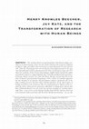 Research paper thumbnail of the Transformation of Research with Human Beings