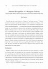 Research paper thumbnail of National Recognition of a Religious Festival (Juewei).pdf
