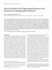 Research paper thumbnail of Lateral asymmetry in the hippocampal response to the remoteness of autobiographical memories