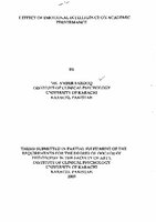Research paper thumbnail of Effect of Emotional Intelligence on Academic Performance