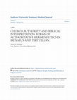 Research paper thumbnail of Church Authority and Biblical Interpretation: Forms of Authoritative Hermeneutics in Irenaeus and Tertullian