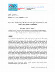Research paper thumbnail of Recreation of Culture Specific Items in the English Translation of Latife Tekin’s Berci Kristin Çöp Masalları