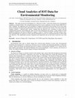 Research paper thumbnail of Cloud Analytics of IOT Data for Environmental Monitoring