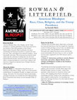 Research paper thumbnail of American Blindspot: Race, Class, Religion, and the Trump Presidency. Rowman & Littlefield. 2020.