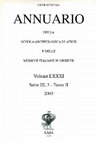 Research paper thumbnail of M. Civitillo, “Il complesso protopalaziale di Apodoulou Amariou: riflessioni preliminari” (in collaborazione con Biancamaria Greco), Annuario della Scuola Archeologica Italiana di Atene, vol. 81, serie III, 3, tomo II (2003), pp. 769-797.