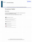 Research paper thumbnail of The tyranny of “ability”