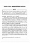 Research paper thumbnail of Dynastic politics - A Threat to Indian Democracy