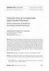 Research paper thumbnail of [Revisión de libro] Hernando José Bello Rodríguez & José Manuel Giménez Amaya. "Valoración ética de la modernidad según Alasdair MacIntyre". Eunsa, Pamplona, 2018.