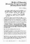 Research paper thumbnail of Models of Character Education: Perspectives and Developmental Issues