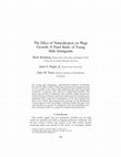 Research paper thumbnail of The Effect of Naturalization on Wage Growth: A Panel Study of Young Male Immigrants