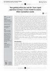 Research paper thumbnail of ‘Not getting what you ask for’ from rapid appraisal surveys: A new model to assess Bible translation needs