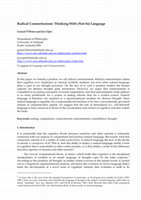Research paper thumbnail of Radical Connectionism: Thinking With (Not In) Language