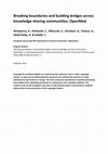 Research paper thumbnail of Breaking Boundaries and Building Bridges across Knowledge-Sharing Communities
