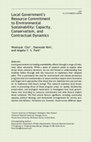 Research paper thumbnail of Local Government's Resource Commitment to Environmental Sustainability: Capacity, Conservatism, and Contractual Dynamics