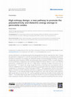 Research paper thumbnail of High entropy design: a new pathway to promote the piezoelectricity and dielectric energy storage in perovskite oxides