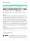 Research paper thumbnail of Identification of poor prognostic joint locations in an early rheumatoid arthritis cohort at risk of rapidly progressing disease: a post-hoc analysis of the Phase III AGREE study