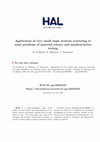 Research paper thumbnail of Application of very small angle neutron scattering to some problems of material science and nondestructive testing