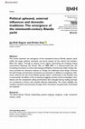 Research paper thumbnail of Political upheaval, external influences and domestic traditions: The emergence of the nineteenth-century Ålandic yacht