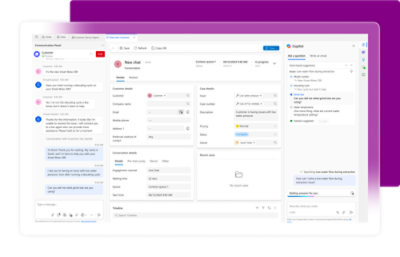 Skærmbillede af et projekt- eller CRM-softwareinterface, der viser opgavedetaljer, aktivitetsfaner, kommentarer og navigationspaneler i et rent digitalt arbejdsområde.