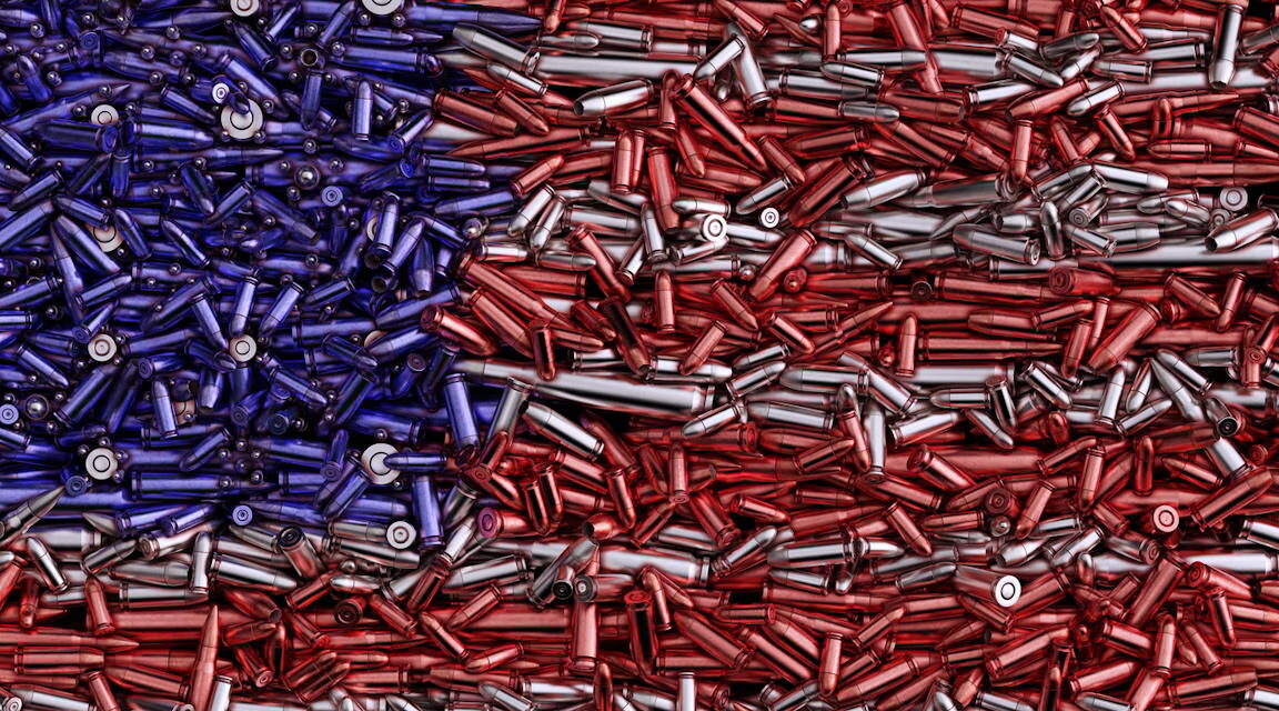 flag made from bullet casings