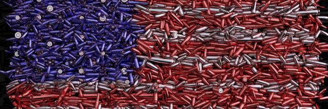 flag made from bullet casings