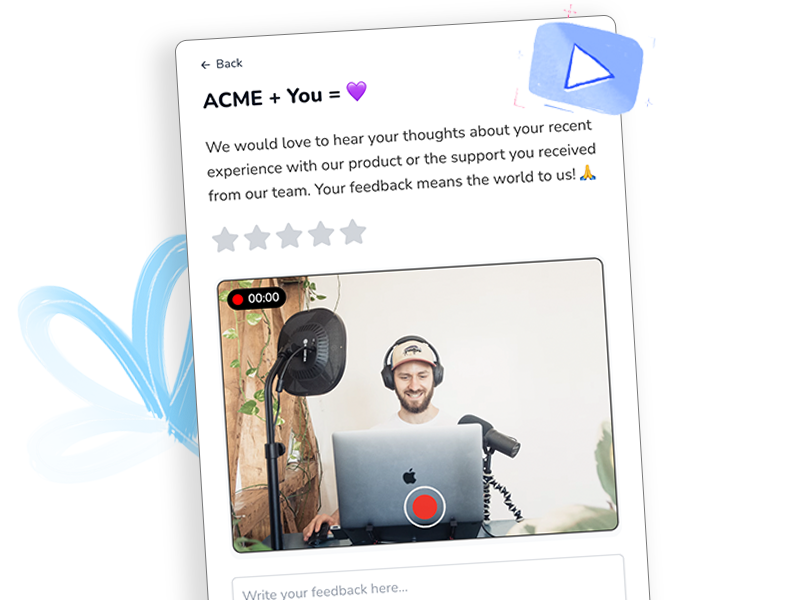 Customer video testimonial example