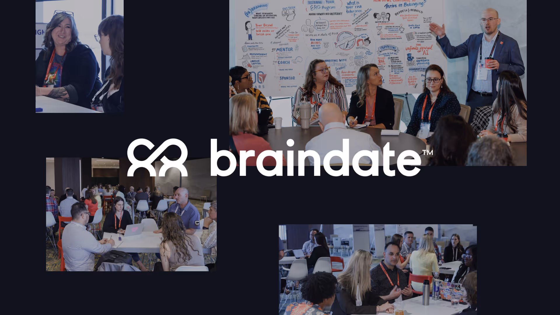 Braindate networking event photo with attendees in conversation.