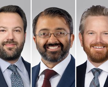 Noam Franklin (from left), Chinmay Bhatt and Cody Kirkpatrick are joining Northmarq.
