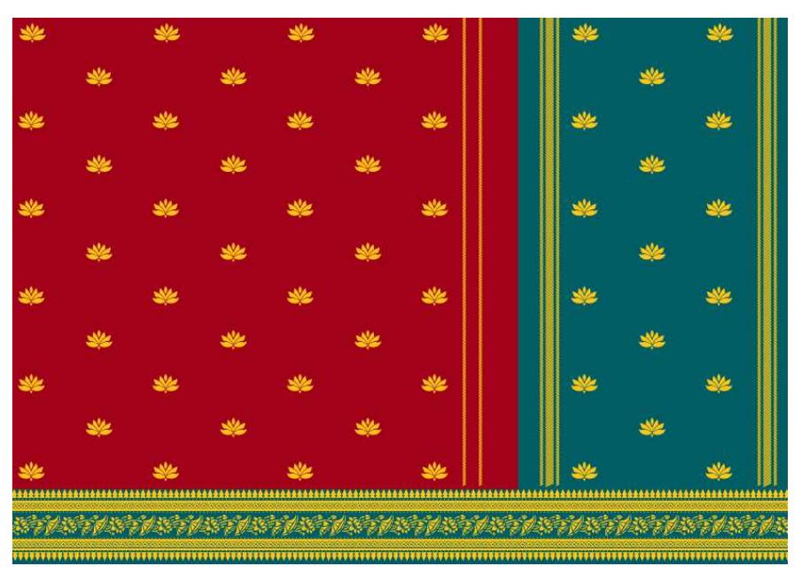 creating motifs on the body, pallu and border, as shown in fig 49. 