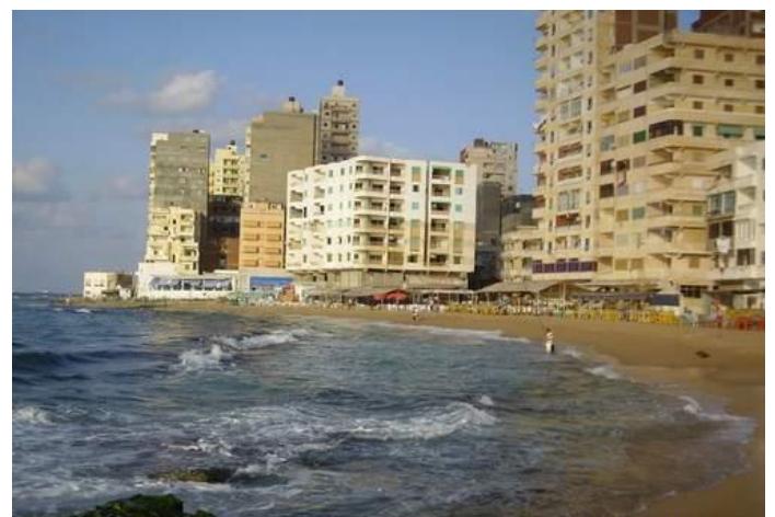 Fig .4. Presence of a lot of high illegal buildings on the waterfront 