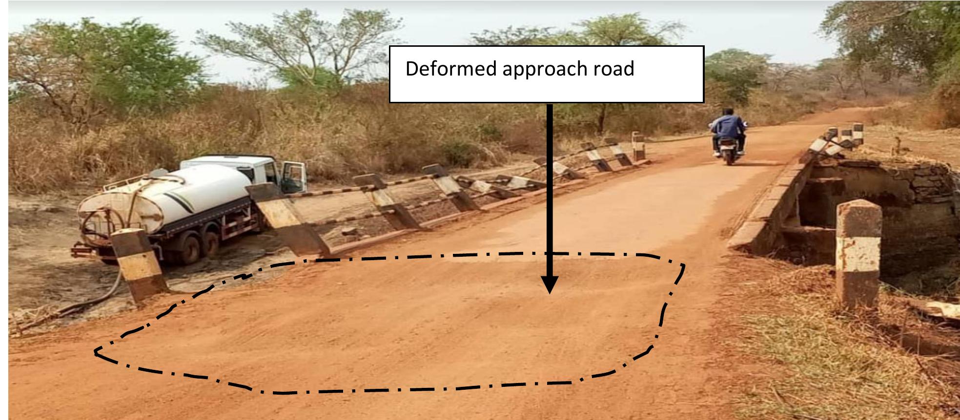 ECONOMIC VIABILITY OF BRIDGES AND STRUCTURES IS HINGED WITHIN DESIGN-CONSTRUCTION AND MAINTENANCE OF THE STRUCURES FOR THE DESIGNED LIFE SPAN  Nyawa Bridge on Obongi-Moyo Road 2023 indicating structural crack on Abutment wall 