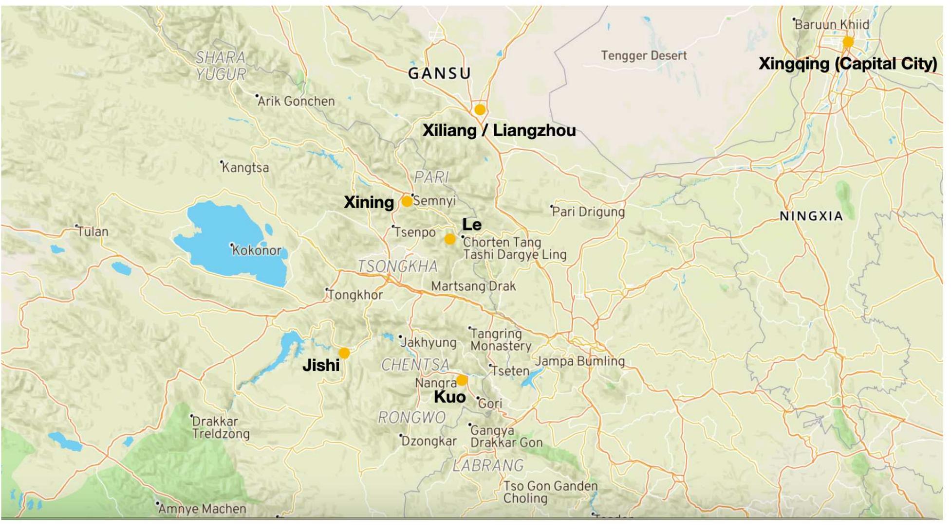 appeal to the Tibetan inhabitants in the Hehuang area to secure their rule. In fact, we do see in the  latter half of the history of the Xia a slow process of shifting the national focus from the [north]east 