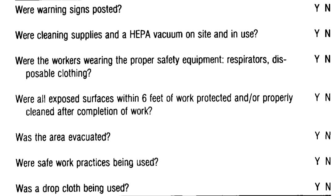 TABLE II. Checklist of Questions 
