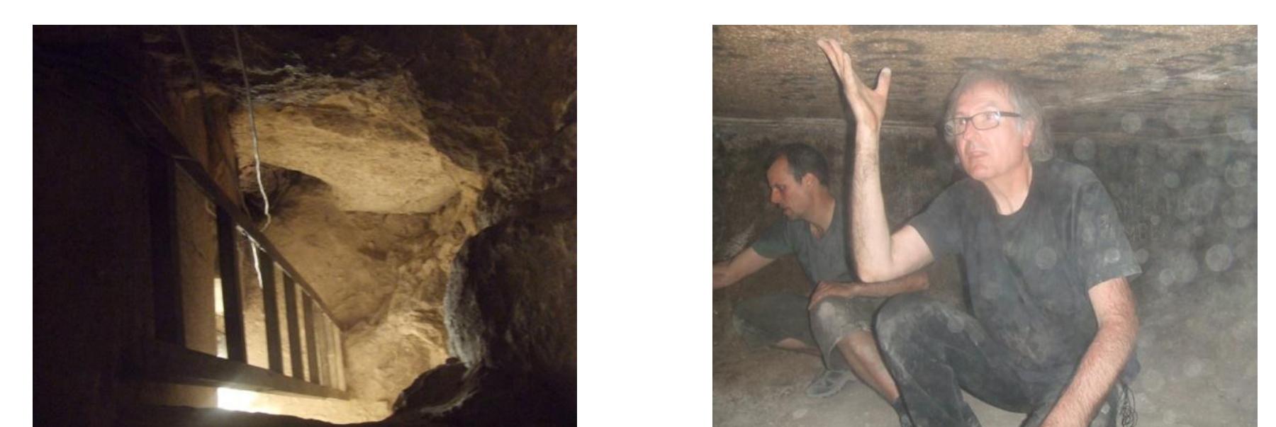 The access tunnel runs from the top of the eastern wall of the GG1 to the 1st chamber above the King's Chamber in the
northeastern corner.
